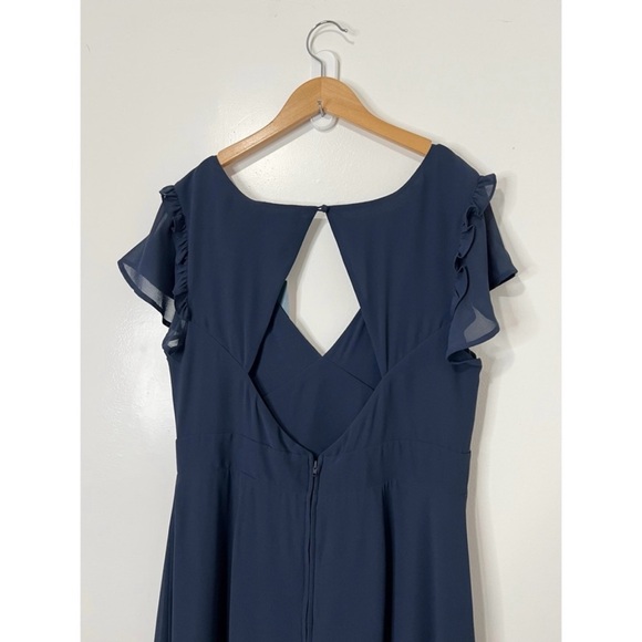 ModCloth Navy Blue You're Flowing Places Maxi Dress Size 14 - Picture 9 of 12